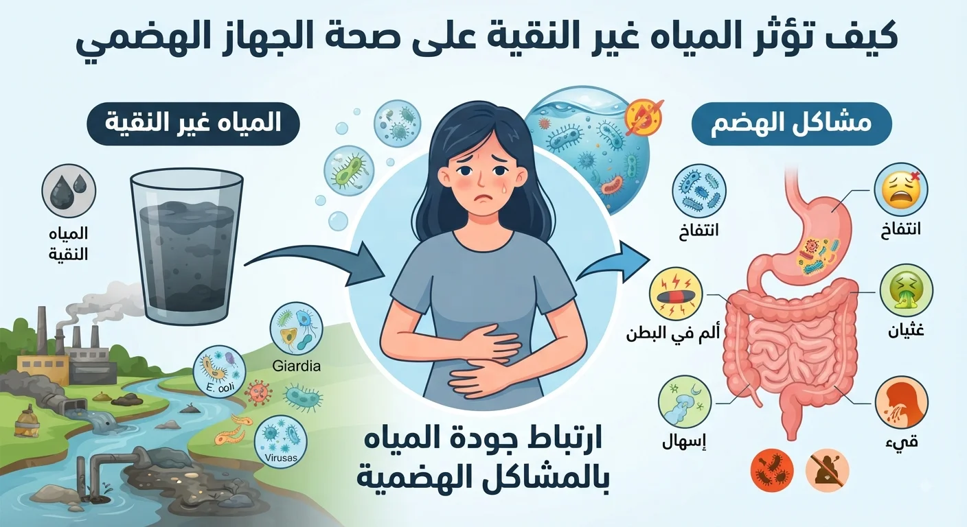 كيف تؤثر المياه غير النقية على صحة الجهاز الهضمي؟