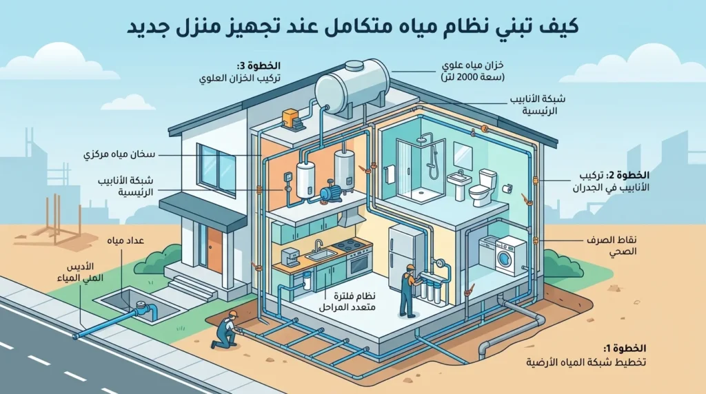 كيف تبني نظام مياه متكامل عند تجهيز منزل جديد