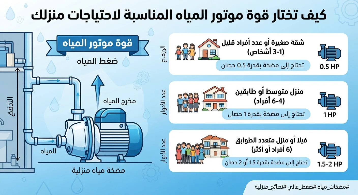 كيف تختار قوة موتور المياه المناسبة لاحتياجات منزلك؟