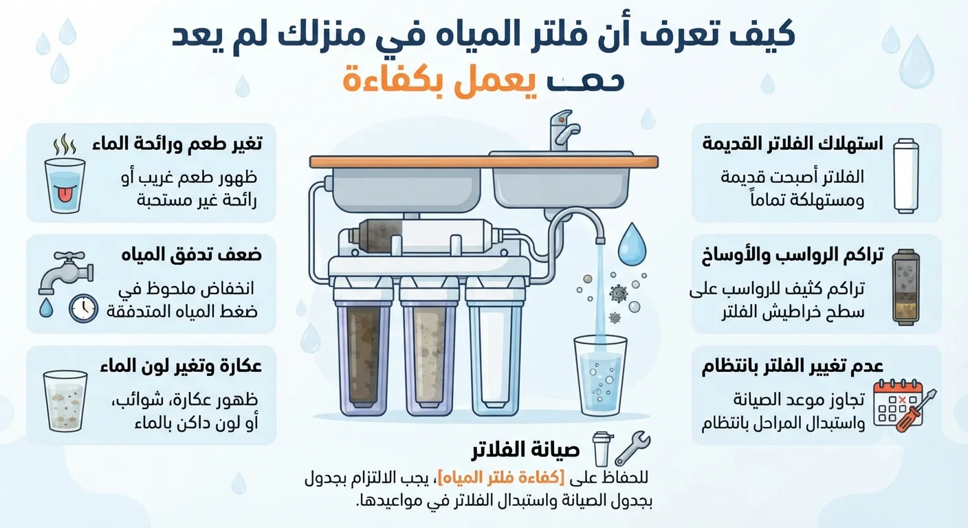 كيف تعرف أن فلتر المياه في منزلك لم يعد يعمل بكفاءة؟