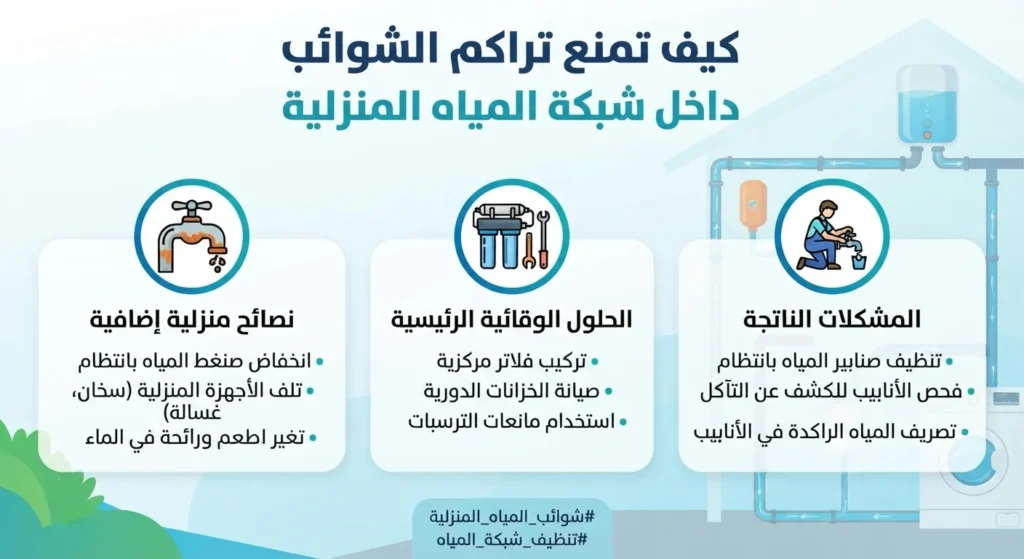 كيف تمنع تراكم الشوائب داخل شبكة المياه المنزلية؟