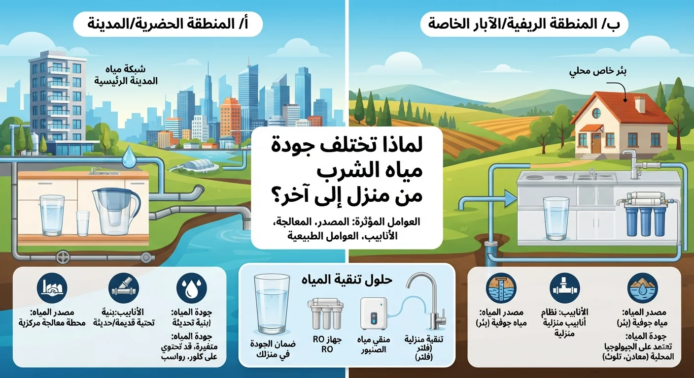 لماذا تختلف جودة مياه الشرب من منزل إلى آخر؟